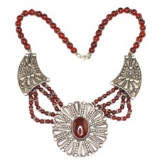 vechi colier ottoman revival, cu agate aqeeq. argint. atelier Osmanli. Turcia